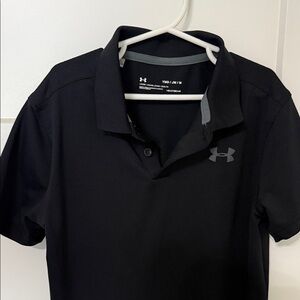 Under Armour Boys Polo in Black and Gray